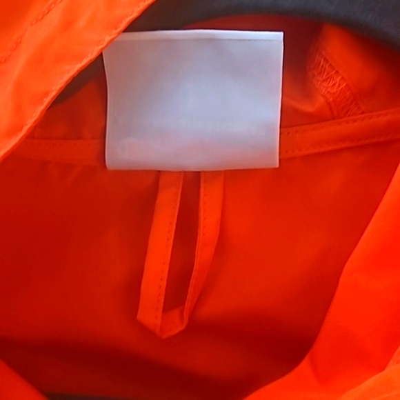 Syracuse Windbreaker Hooded Rain Jacket Black Orange 1/4 Zip Pocket Drawcord - Picture 7 of 9